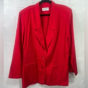 Alfred Dunner 2 Button Business Vintage 90s Blazer Red Jacket Plus Size 20